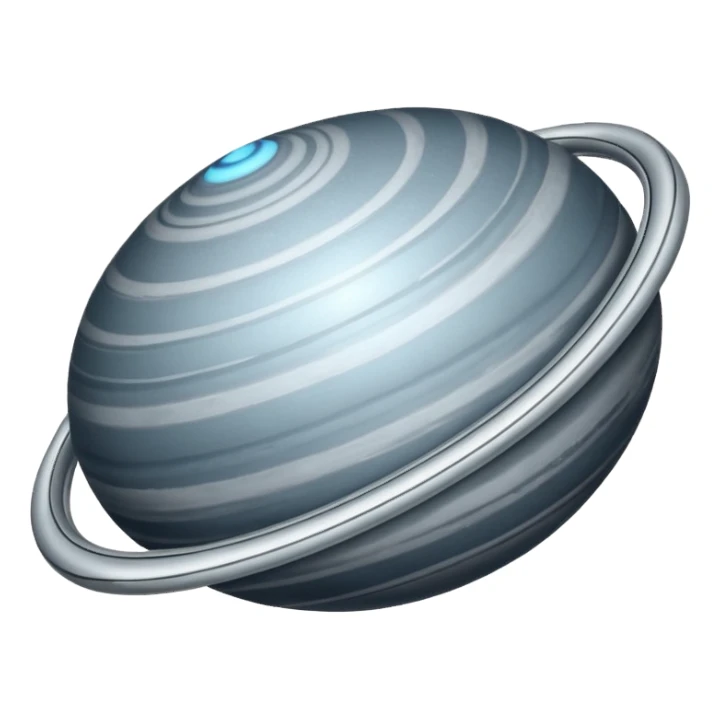 Oval shaped planet with rings sticker