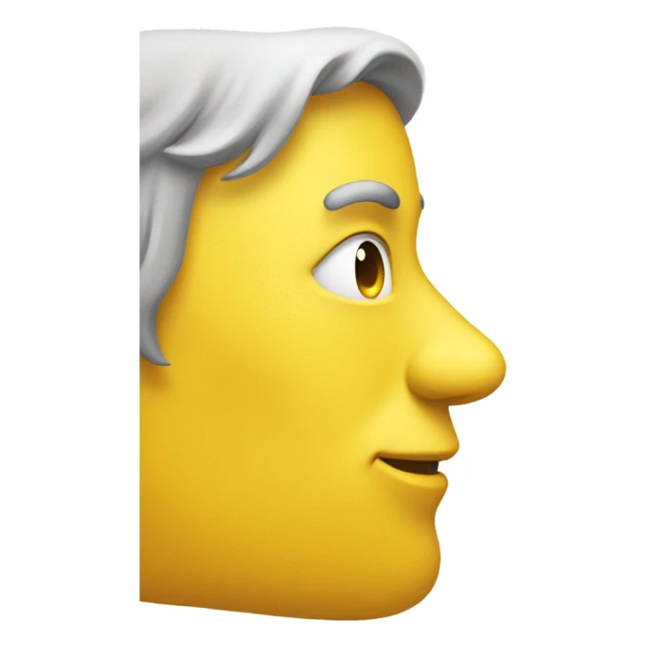looking at me from side profile yellow face normal emoji sticker