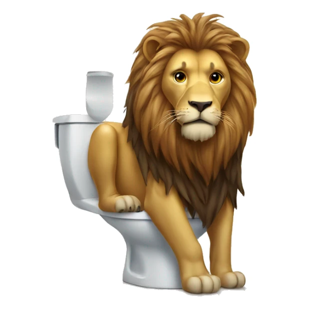 lion on toilet  sticker
