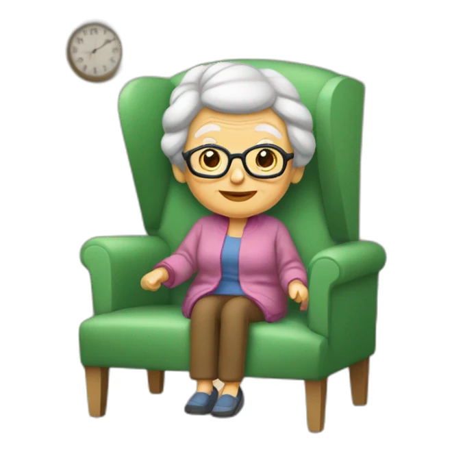 Grandmere sur un foteuil sticker