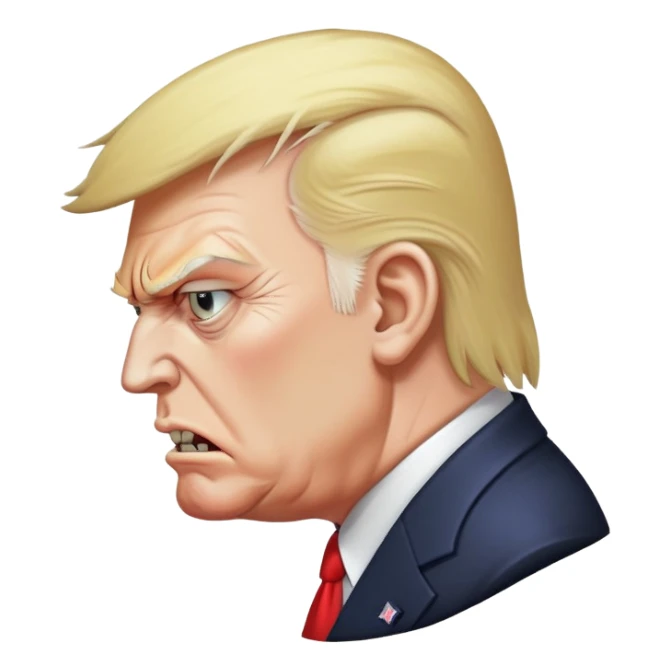 trumps angry ghoul side view profile disturbing sticker