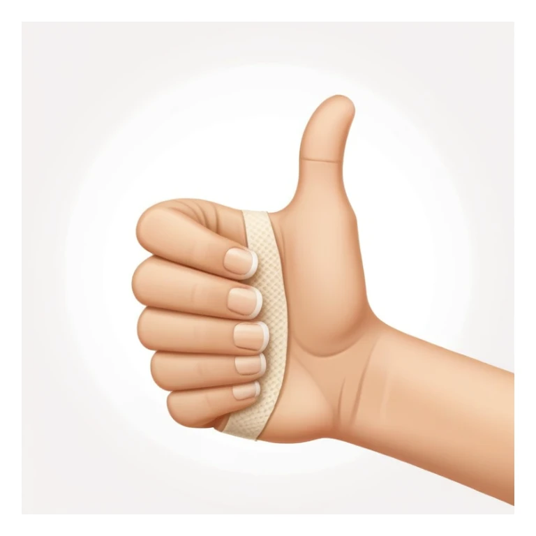 Thumbs up with bandage on thumb sticker