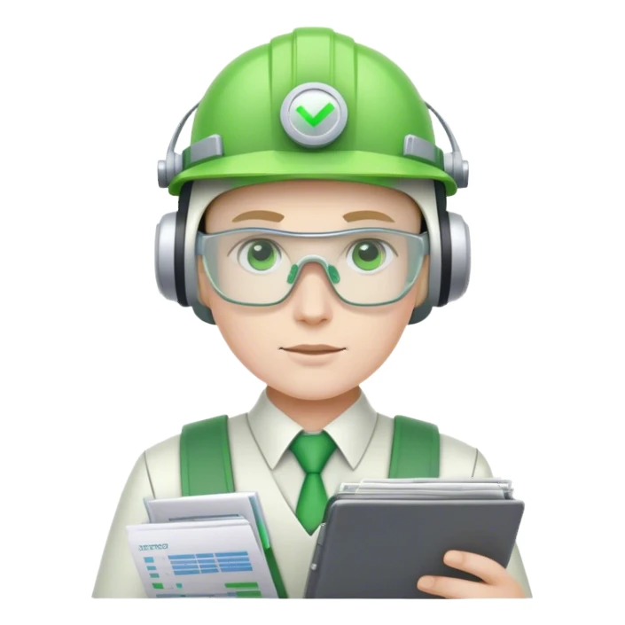 cyborg accountant with green visor holding spreadsheets sticker