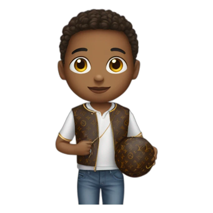 kid with louis vuitton ball sticker