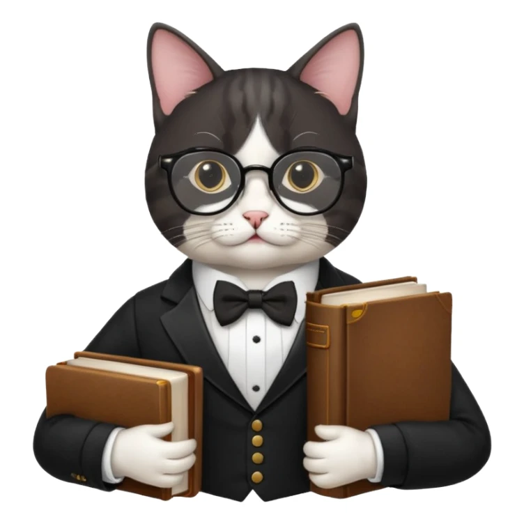 Travelling studious cat sticker