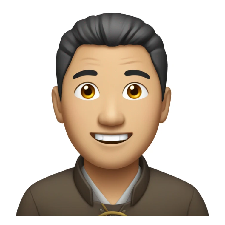 Smiling Mongolian man sticker