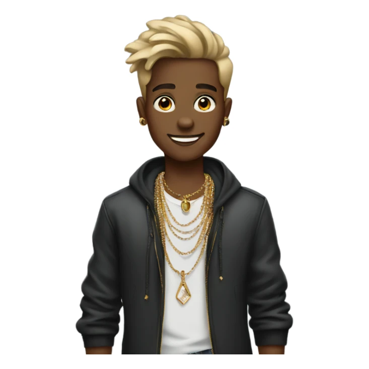 stylish boy with jewelry sticker