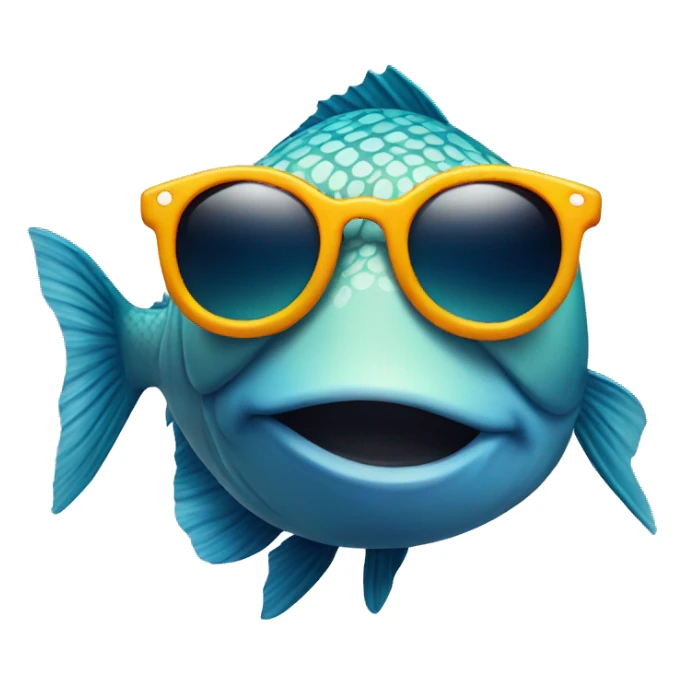 Fish wearing sunglasses  sticker
