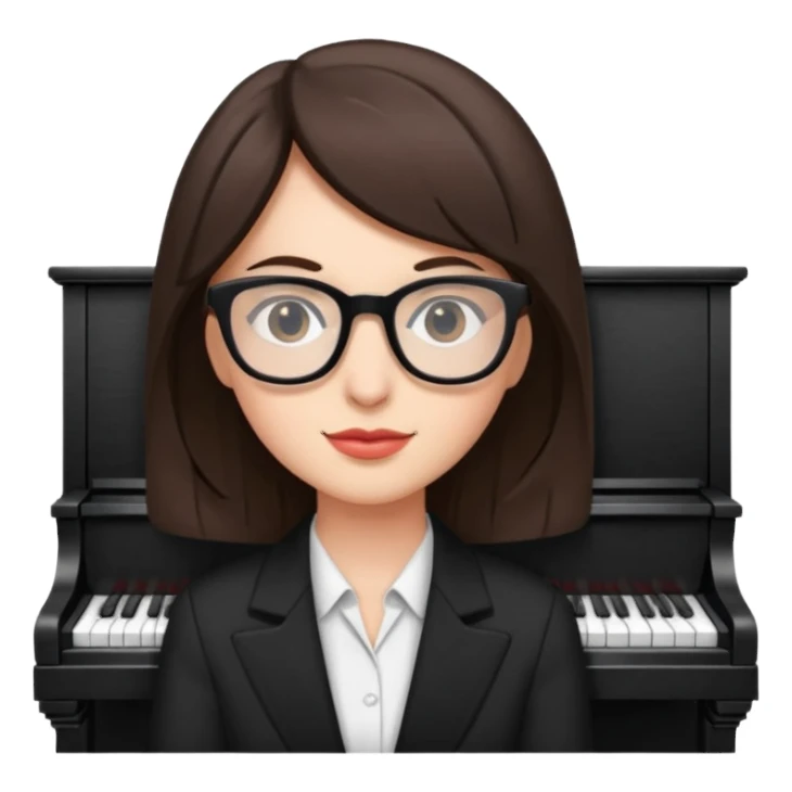 Brunette glassespianist sticker