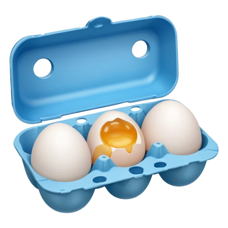 make a egg carton with six spaces but only one egg inside to represent isolation. make the egg have a sad expression like a sad face with tears to communicate his worry. the egg should be white and be the only egg inside the carton. sticker