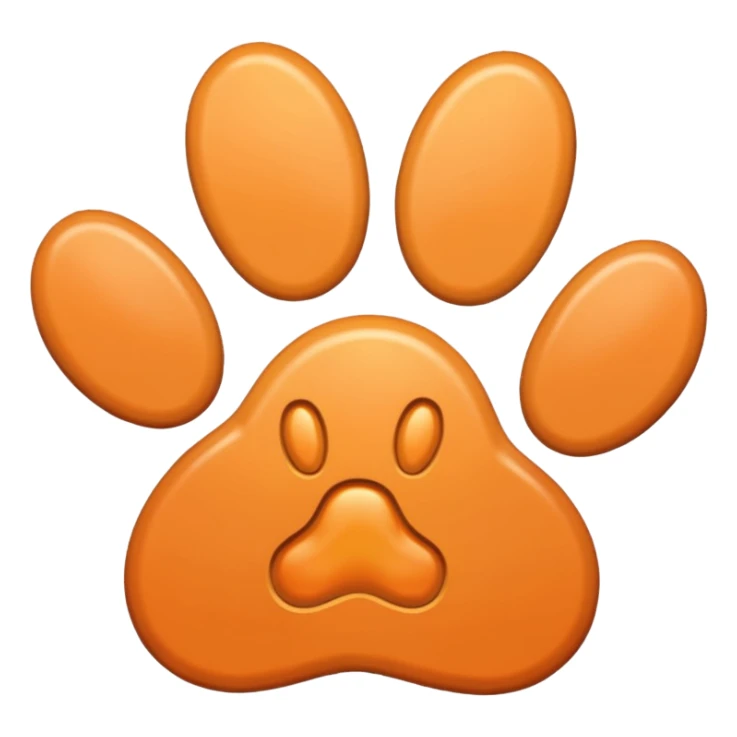 a light pastel orange pawprint sticker