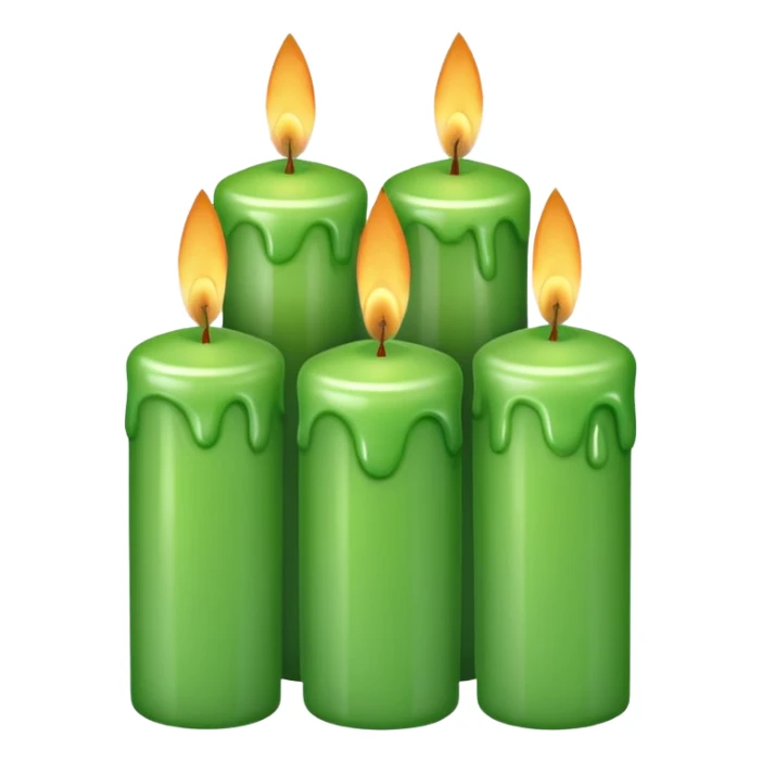 4 GREEN CANDLES sticker