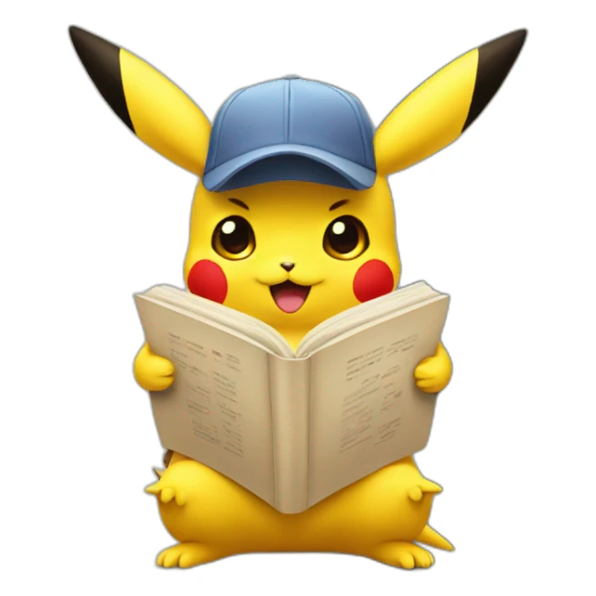Pikachu reading sticker