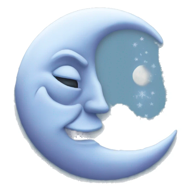 Frozen Crescent moon with face  sticker
