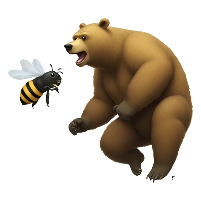 bears fighting bees sticker