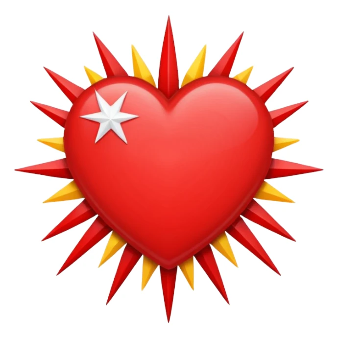 heart with a starburst pattern sticker