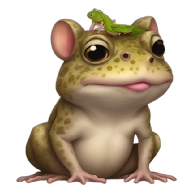 Toad kissing rat sticker