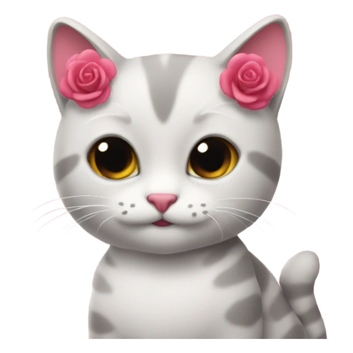 Gato con corazón rosa sticker