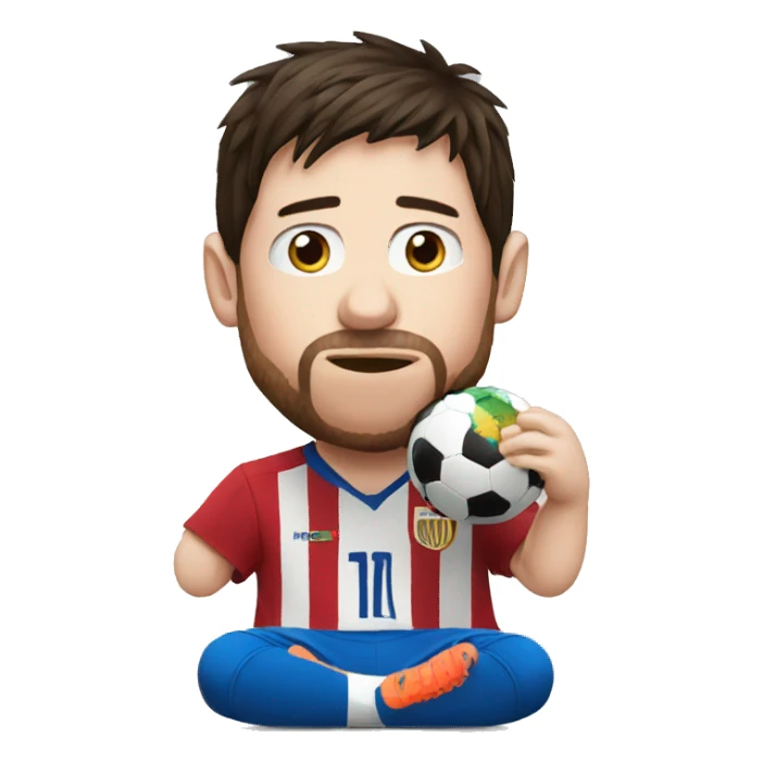 Messi eating world cup sticker