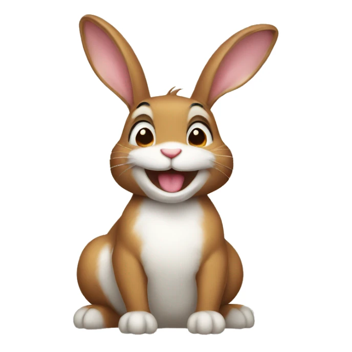 a smiling rabbit sticker