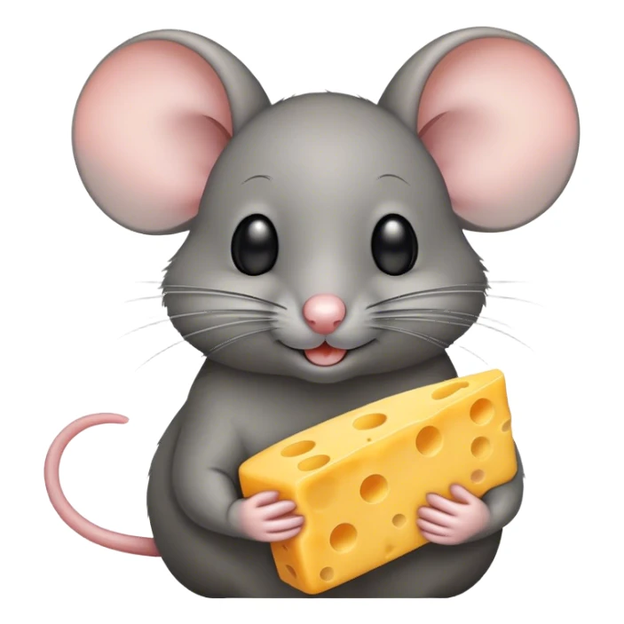 mouse holding cheese sticker