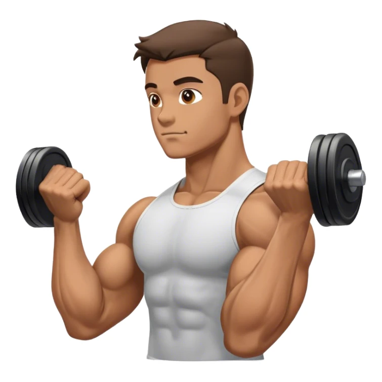 side view guy doing bicep-curls palms-facing-up sticker