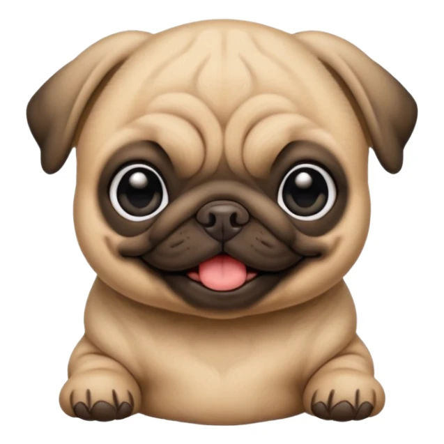 smile pug baby sticker
