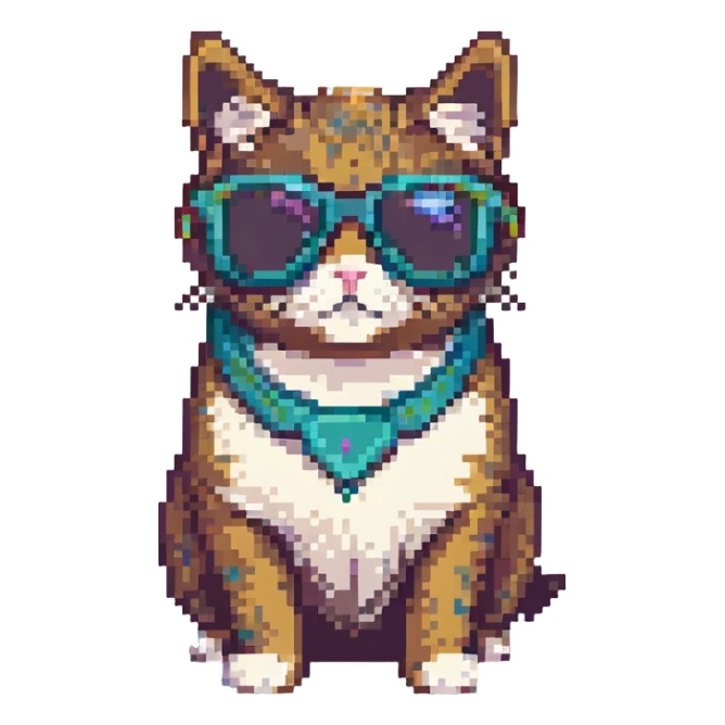 cat wearing sunglasses sticker