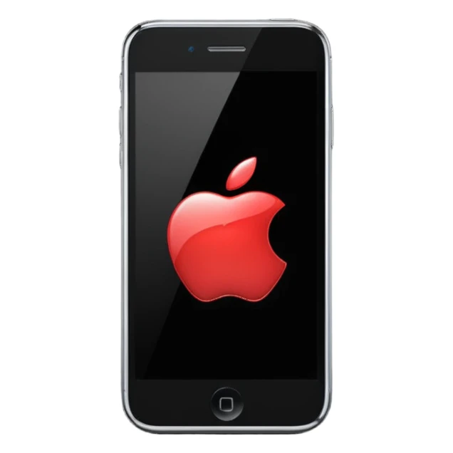 iPhone Apple logo on a black phone screen sticker