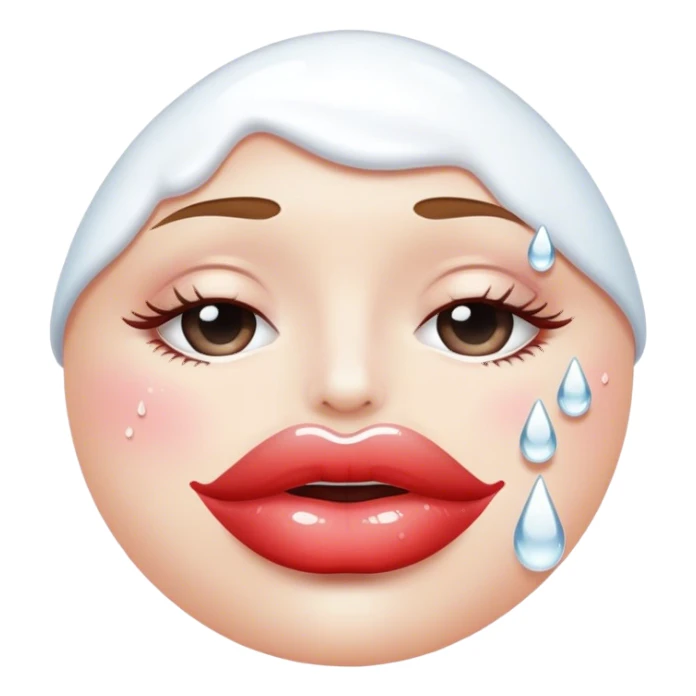  lips with white drops sticker