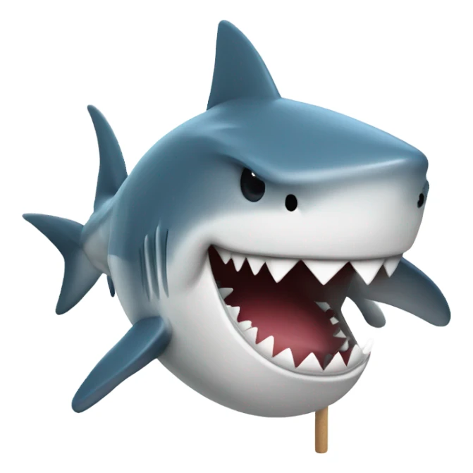 Shark with a pool stick laughing sticker