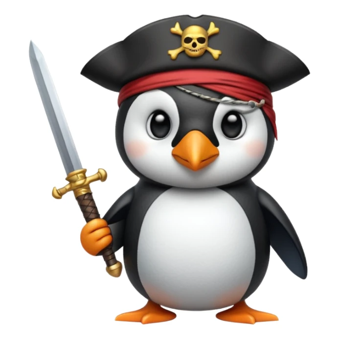 Penguin pirate sticker