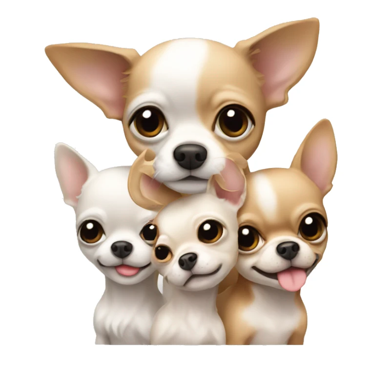 Three Chihuahuas white and beige cuddling  sticker
