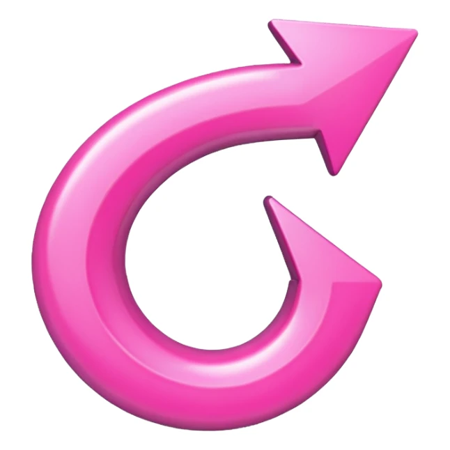 Pink curved go back arrow sticker