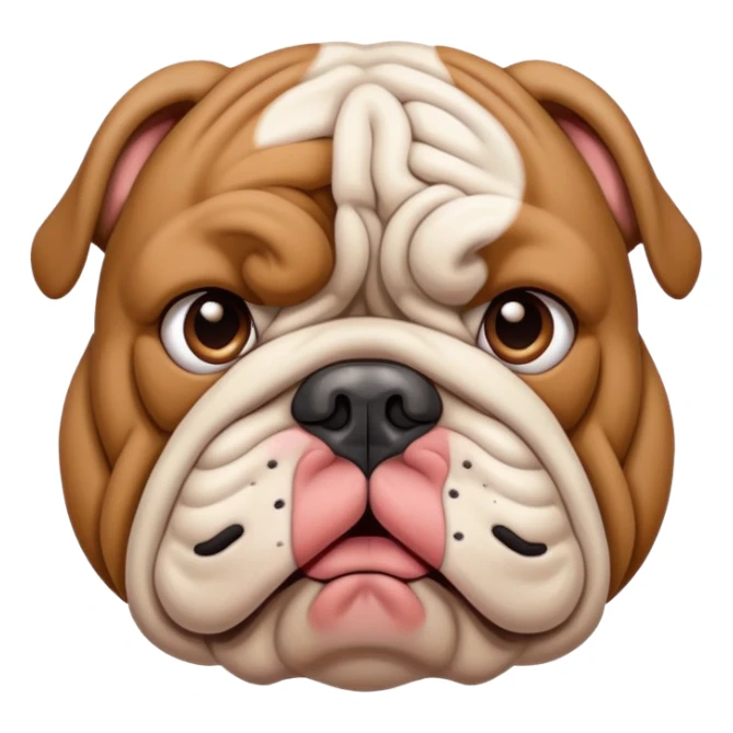 Bulldog confused face sticker