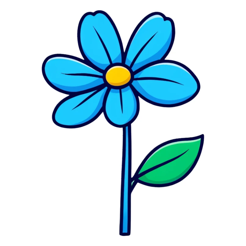 Blue flower plant sticker