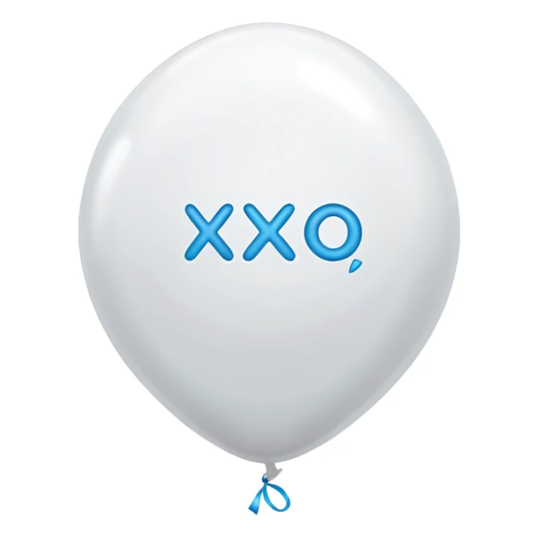 white balloon with “xo” inside sticker
