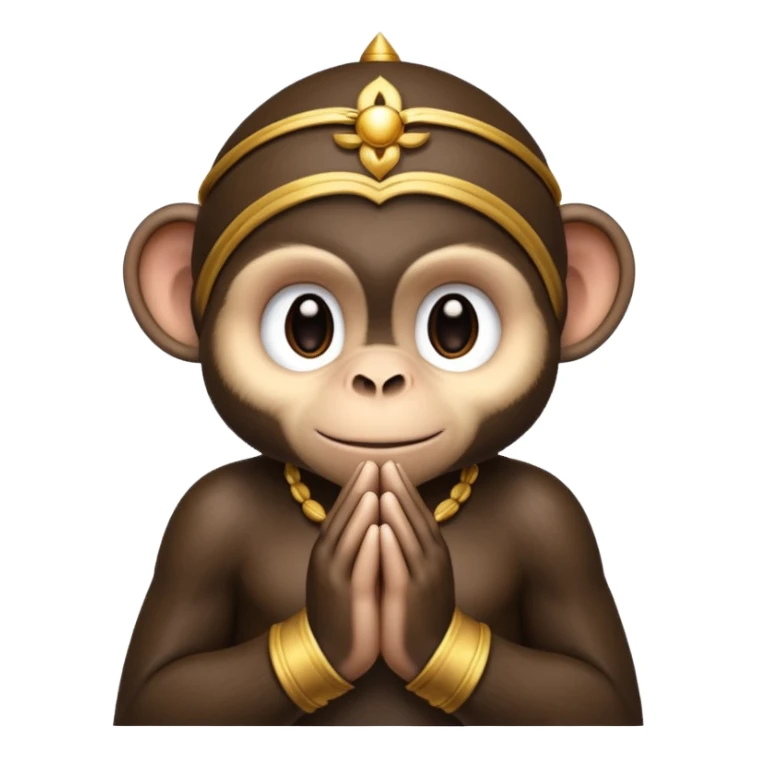 Handsome dark monkey prayer hands sticker