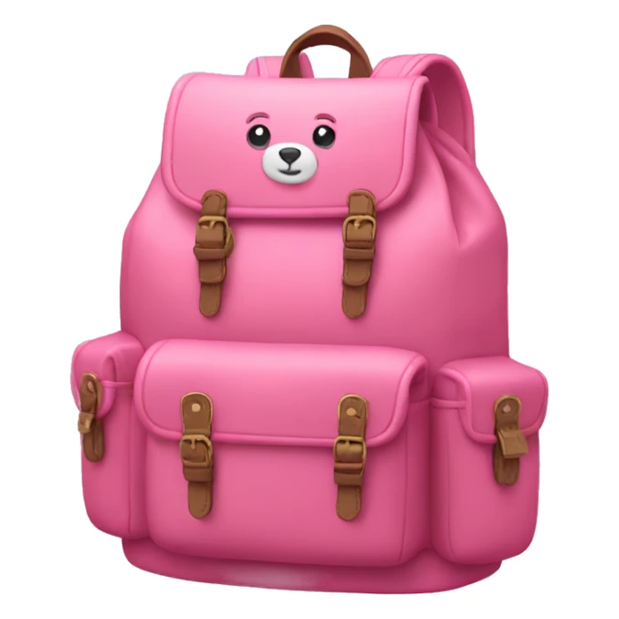 Pink backpack with bear charms sticker