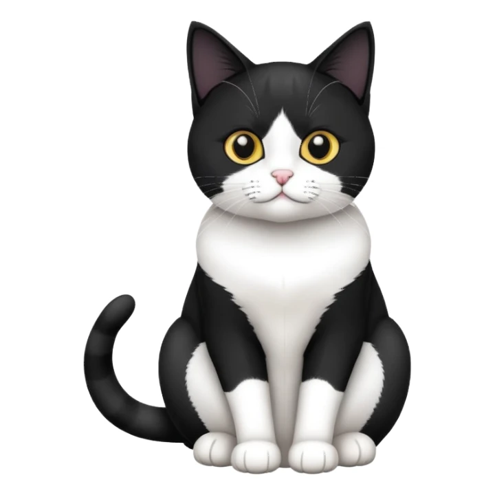 Black and white Devon cat sitting sticker