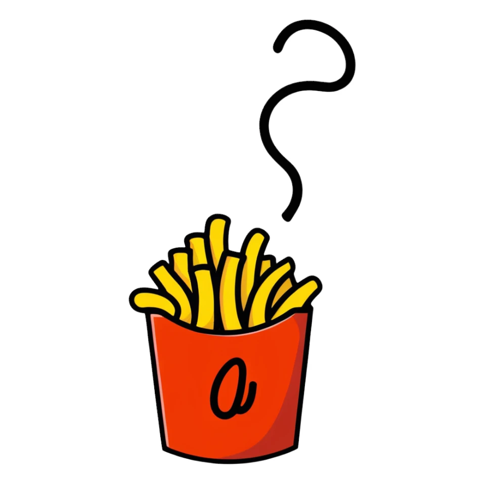 a single curly fry sticker