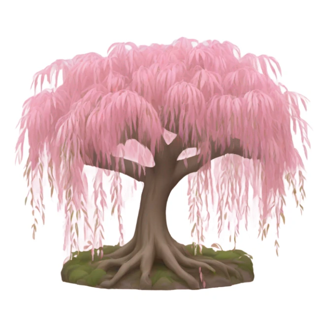pink weeping willow tree sticker