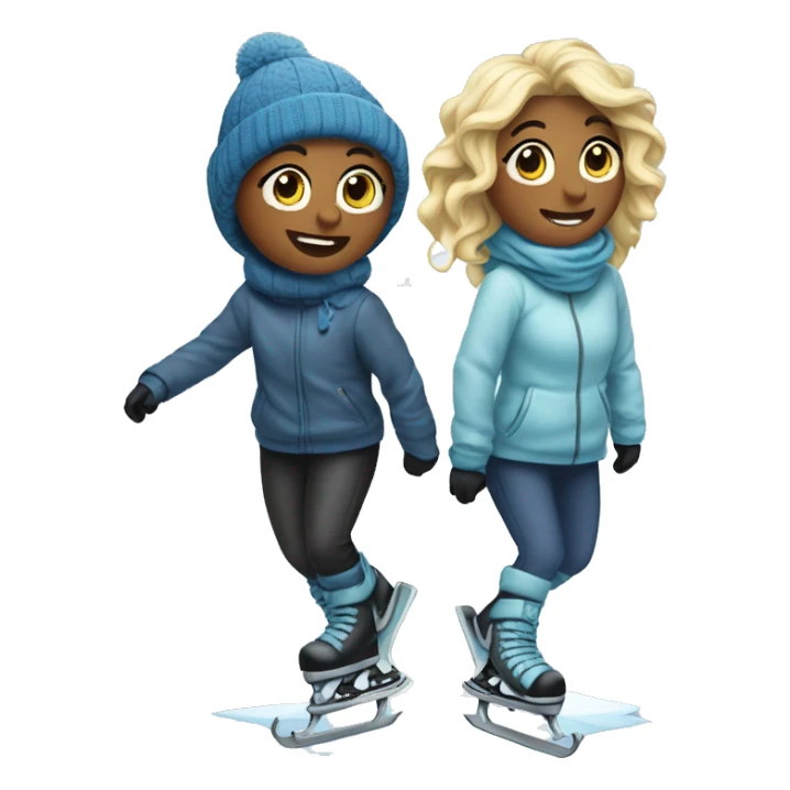 Two besties are ice scating sticker