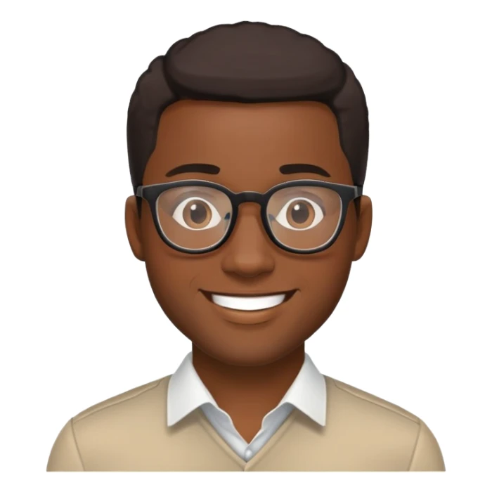Black handsome guy with glasses more professional  sticker