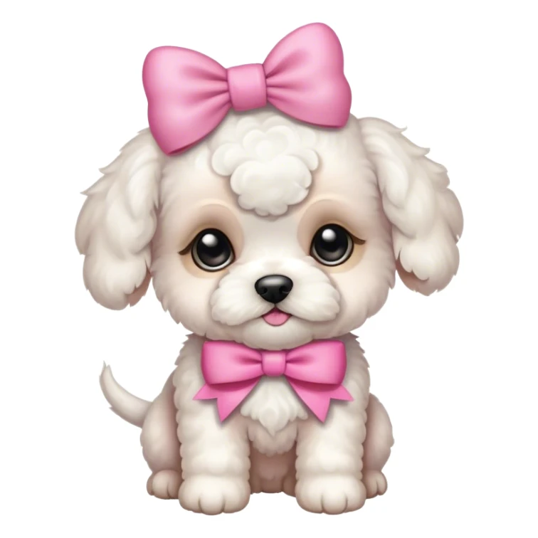 Schichon puppy pink bow sticker