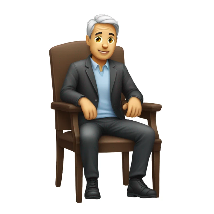 Man sitting on chair sticker