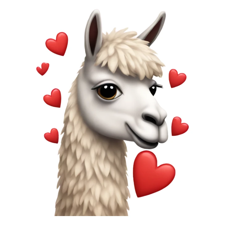 Llama with hearts sticker
