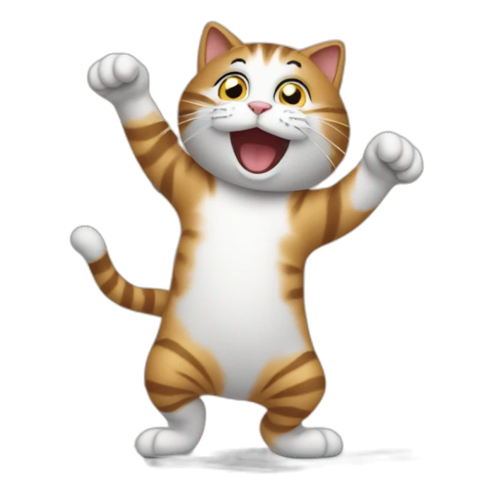 cat dancing in front of computer sticker