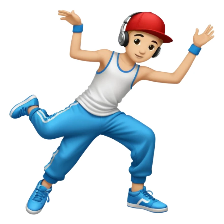 street dancer boy with music item sticker