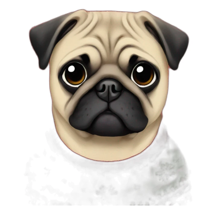 Pug in Christmas sweater  sticker